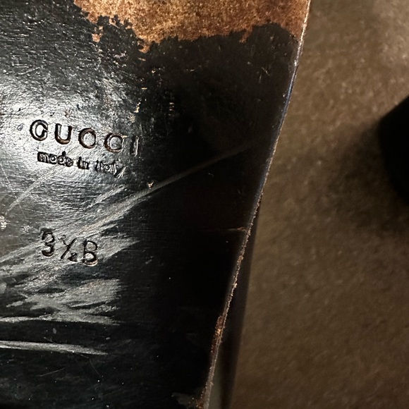 GUCCI womans black heeled square toe 2" heel size 9-1/2 - Picture 3 of 12